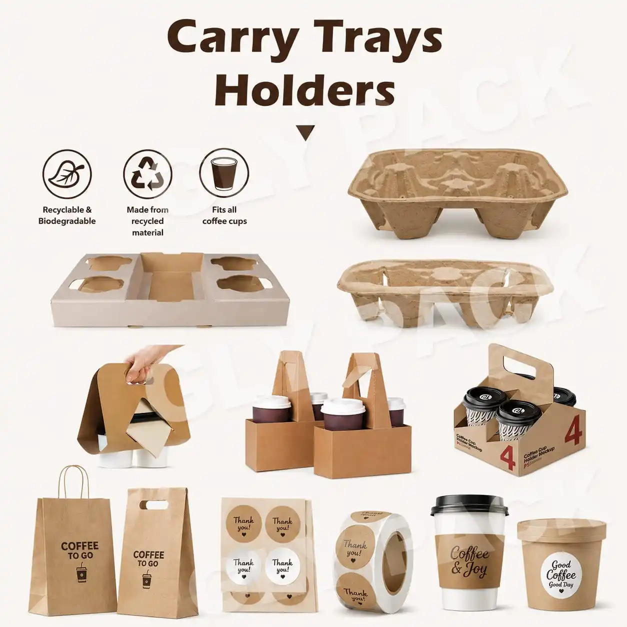 Coffee Cup Carry Trays