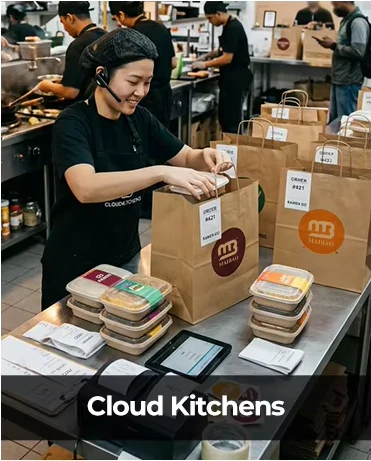 Food order packing scene for reusable carry bag programs