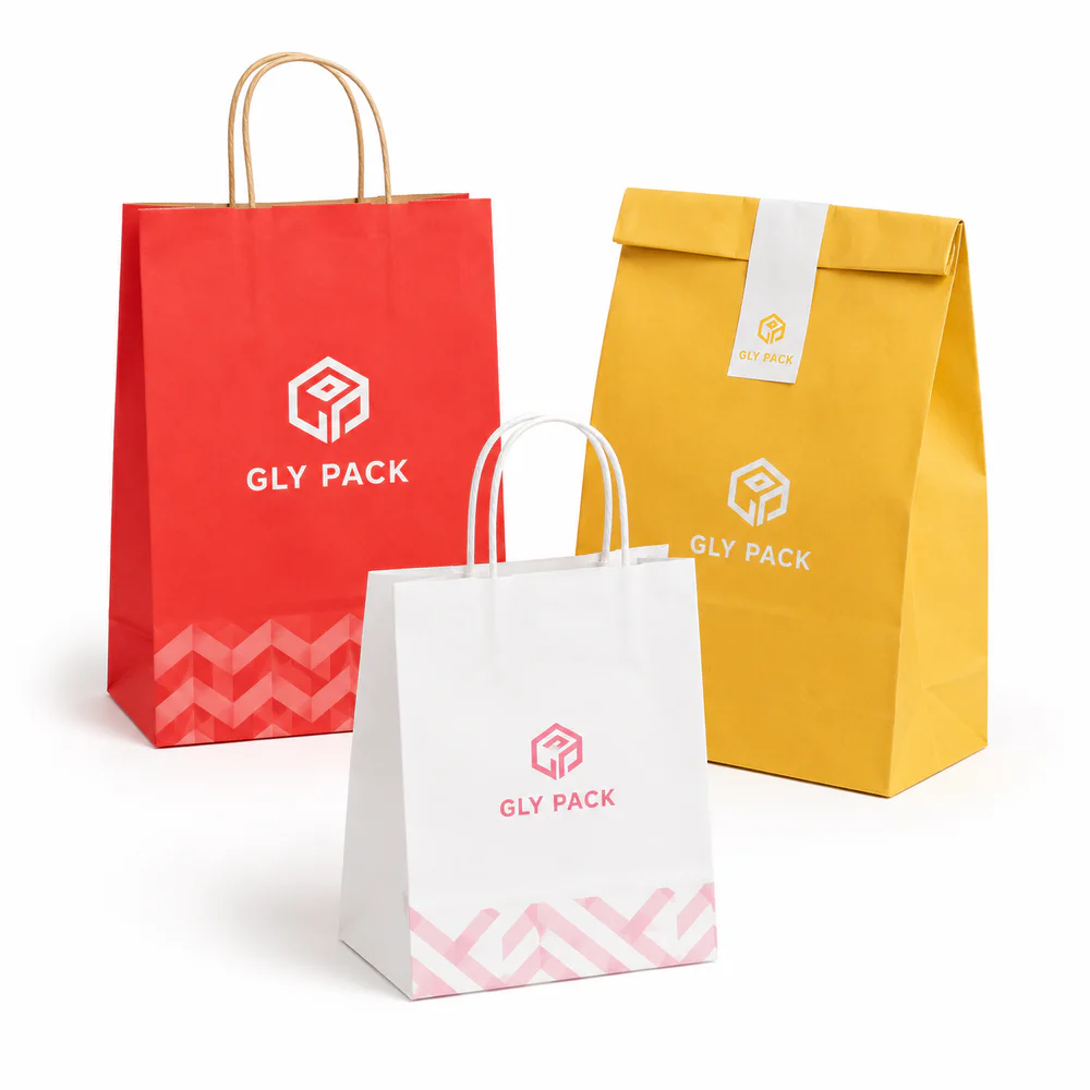 Custom printed paper bags for restaurant food delivery